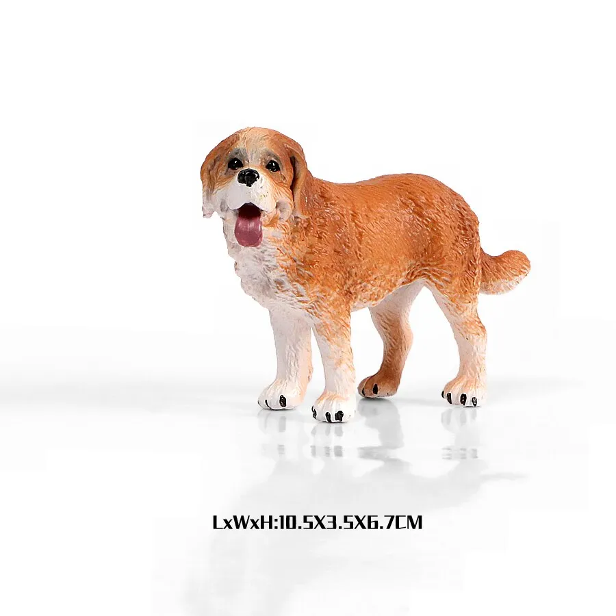 Simulation Plastic Retriever,Bull Terrier,Collie,Saint Bernard Dog Family Animals Model Figure Collectible Toys Dog For kids