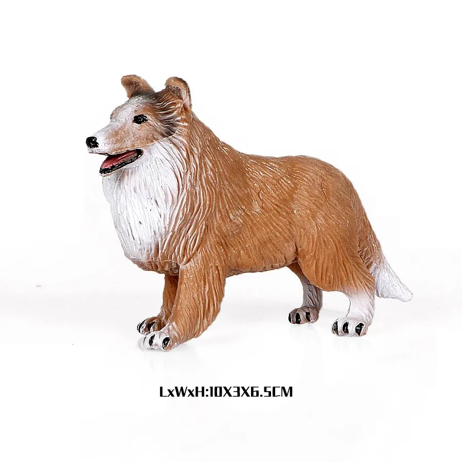 Simulation Plastic Retriever,Bull Terrier,Collie,Saint Bernard Dog Family Animals Model Figure Collectible Toys Dog For kids
