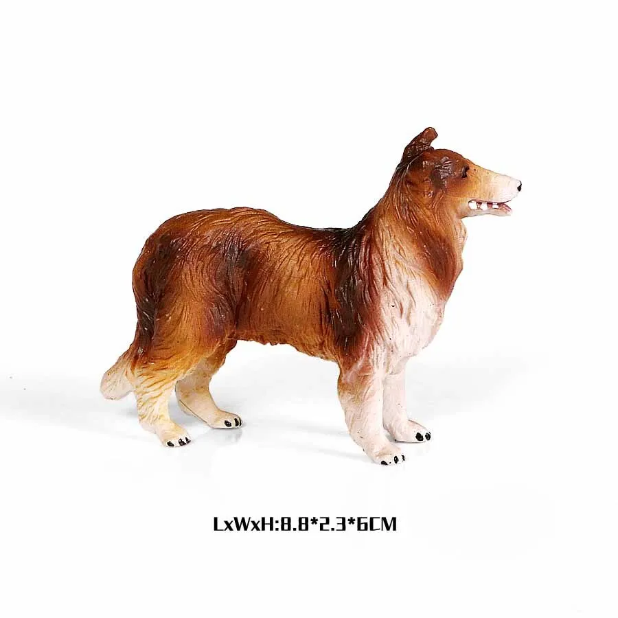 Simulation Plastic Retriever,Bull Terrier,Collie,Saint Bernard Dog Family Animals Model Figure Collectible Toys Dog For kids