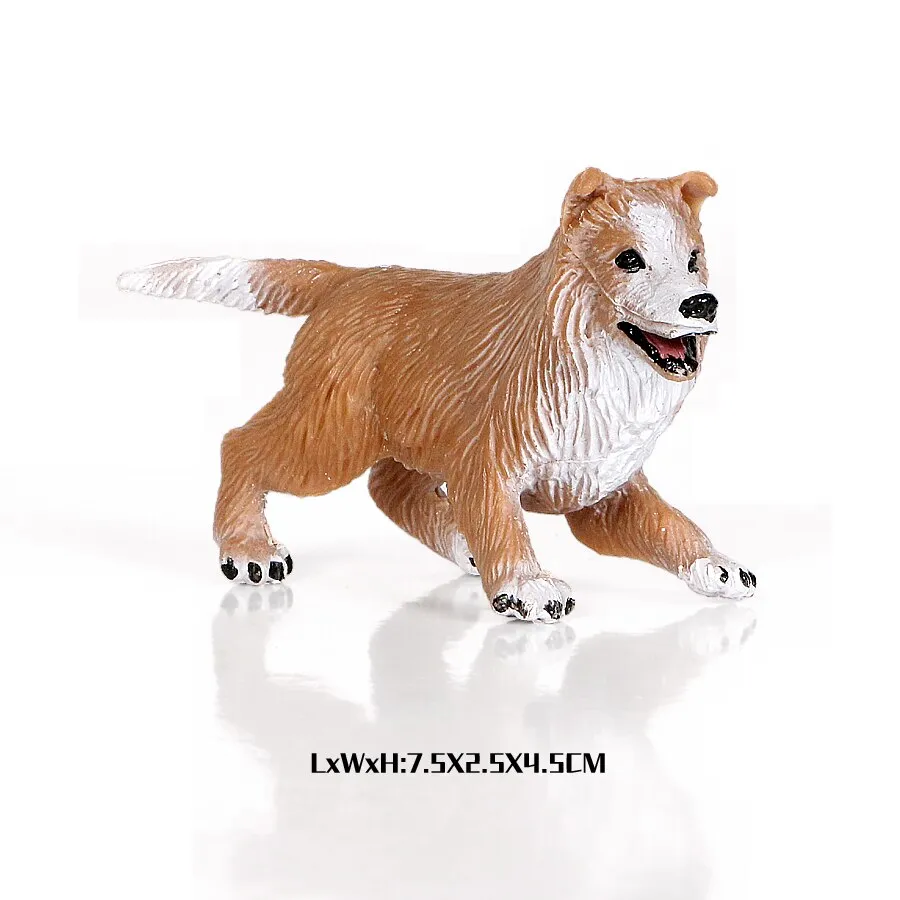 Simulation Plastic Retriever,Bull Terrier,Collie,Saint Bernard Dog Family Animals Model Figure Collectible Toys Dog For kids