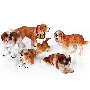 Simulation Plastic Retriever,Bull Terrier,Collie,Saint Bernard Dog Family Animals Model Figure Collectible Toys Dog For kids