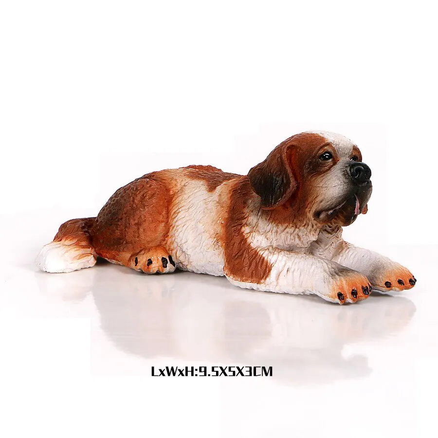 Simulation Plastic Retriever,Bull Terrier,Collie,Saint Bernard Dog Family Animals Model Figure Collectible Toys Dog For kids