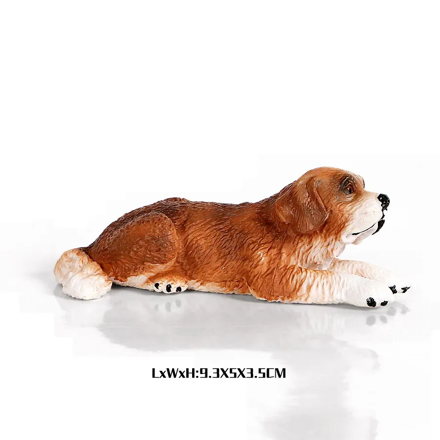 Simulation Plastic Retriever,Bull Terrier,Collie,Saint Bernard Dog Family Animals Model Figure Collectible Toys Dog For kids