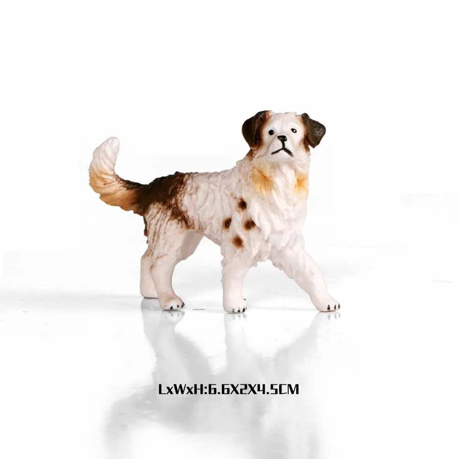 Simulation Plastic Retriever,Bull Terrier,Collie,Saint Bernard Dog Family Animals Model Figure Collectible Toys Dog For kids