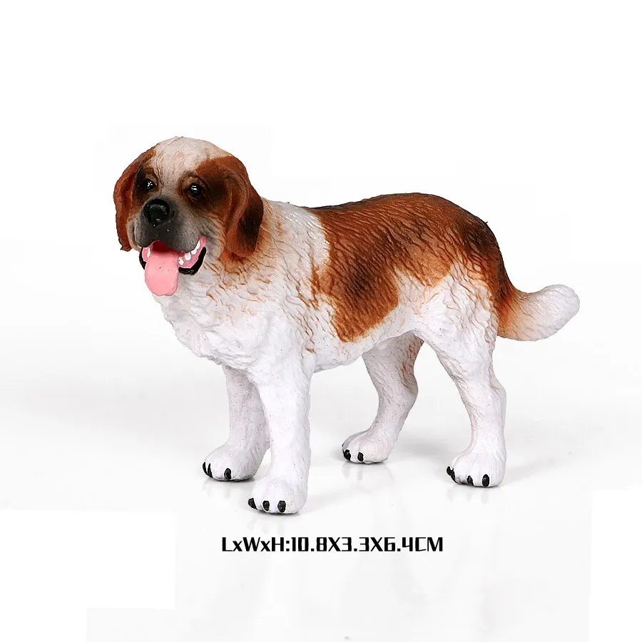 Simulation Plastic Retriever,Bull Terrier,Collie,Saint Bernard Dog Family Animals Model Figure Collectible Toys Dog For kids
