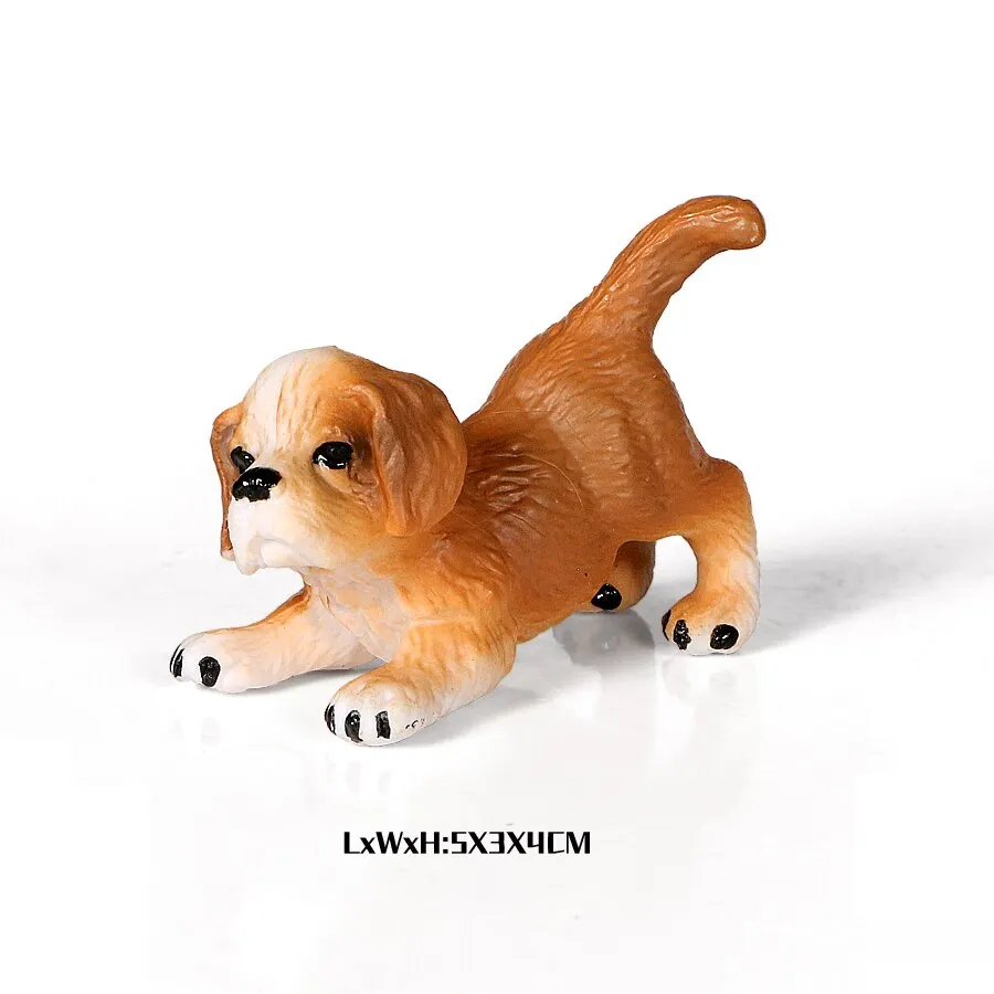 Simulation Plastic Retriever,Bull Terrier,Collie,Saint Bernard Dog Family Animals Model Figure Collectible Toys Dog For kids