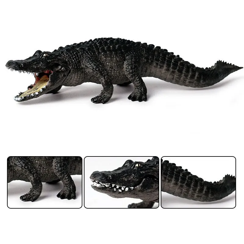 Simulation Wild Crocodile Figure Collectible Toys Crocodile Wild Animal Action Figures Kids Animal Soft Rubber Toys
