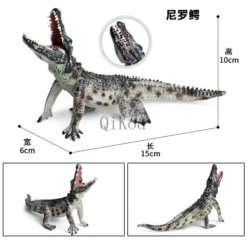 Simulation Wild Crocodile Figure Collectible Toys Crocodile Wild Animal Action Figures Kids Animal Soft Rubber Toys