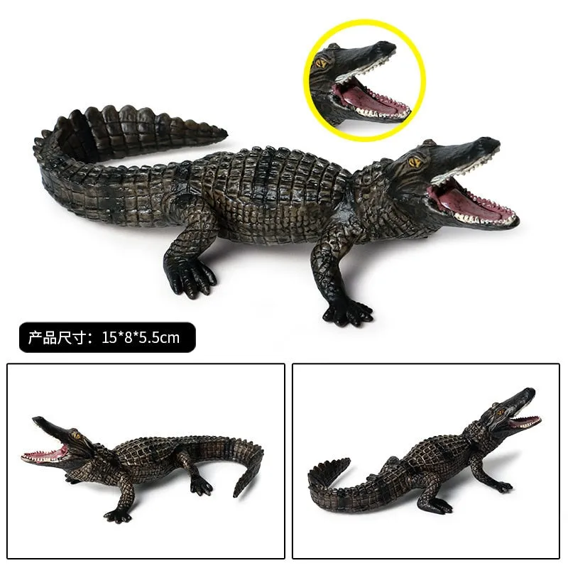 Simulation Wild Crocodile Figure Collectible Toys Crocodile Wild Animal Action Figures Kids Animal Soft Rubber Toys