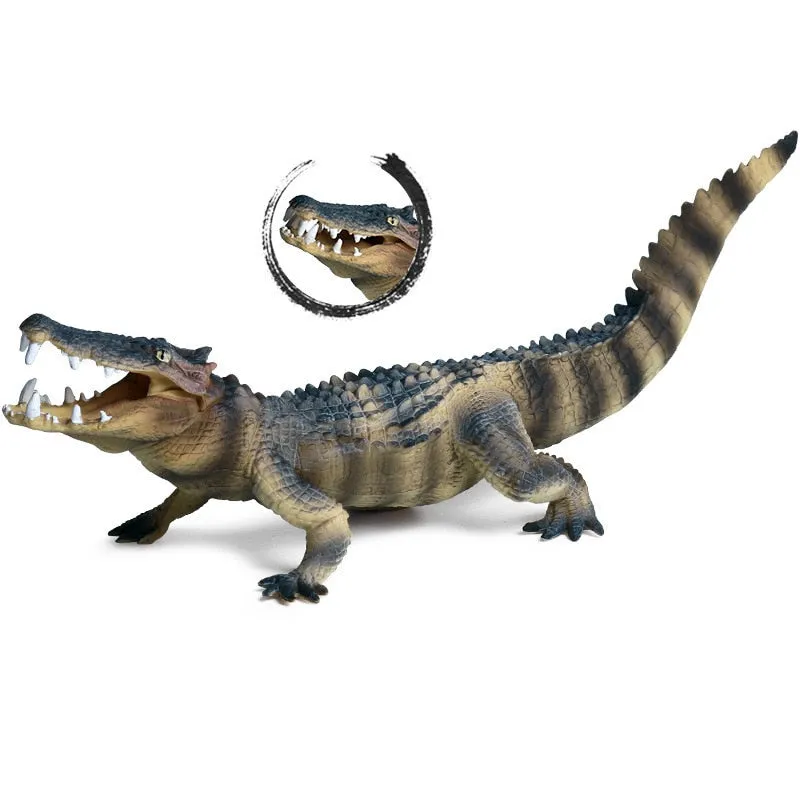 Simulation Wild Crocodile Figure Collectible Toys Crocodile Wild Animal Action Figures Kids Animal Soft Rubber Toys