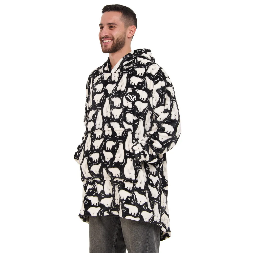 Snuggs Blanket Hoodie Black Polar Bear