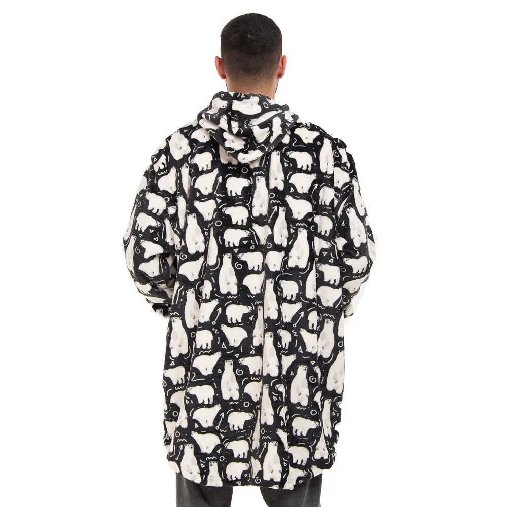 Snuggs Blanket Hoodie Black Polar Bear