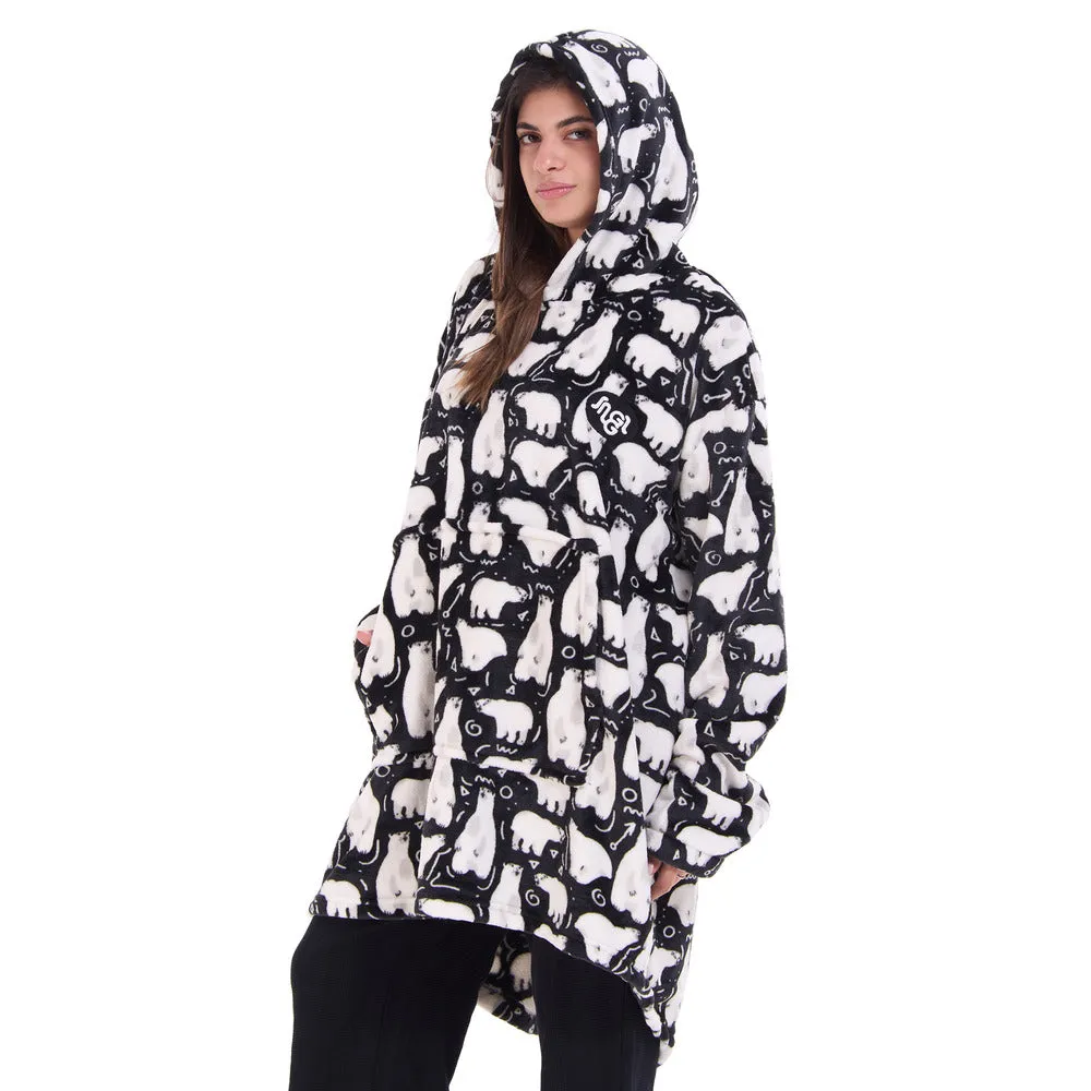 Snuggs Blanket Hoodie Black Polar Bear