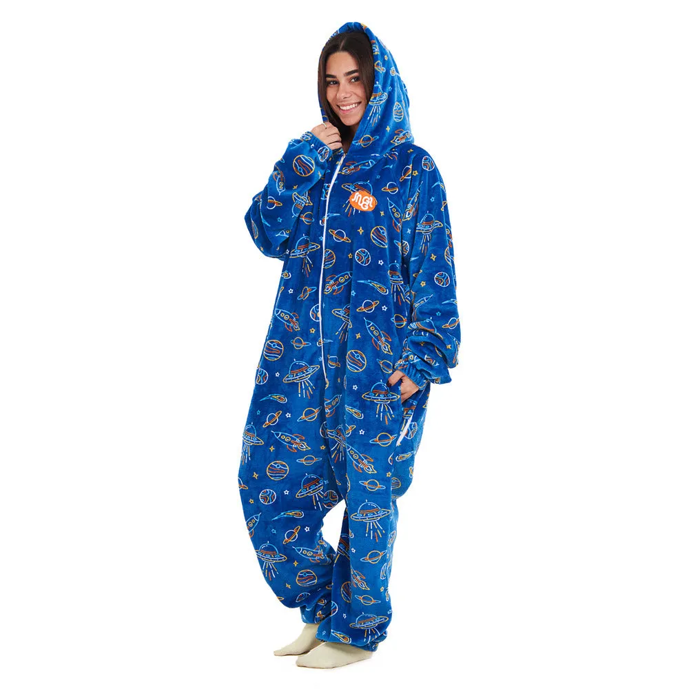 Snuggs Blanket Onesie Royal Blue Space