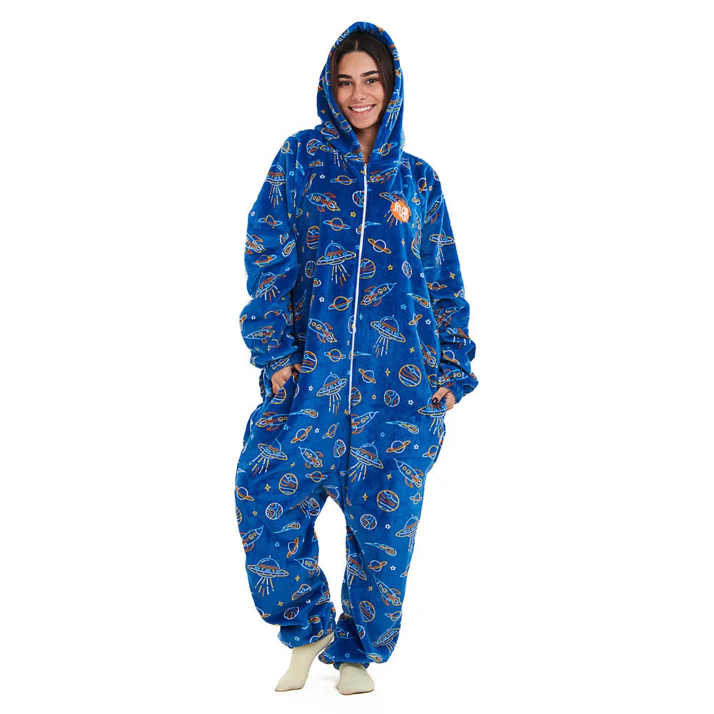 Snuggs Blanket Onesie Royal Blue Space