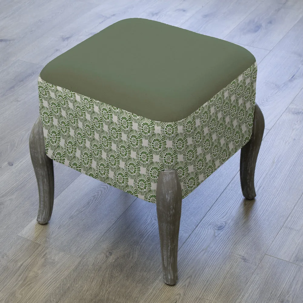 Vali Printed Ralf Footstool Sage