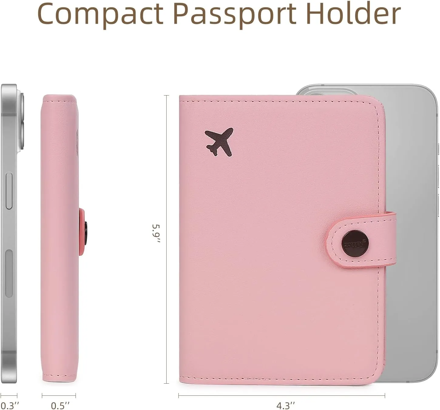 ZOPPEN Passport Holder Women, Passport Cover Travel Wallet Rfid Blocking Passport Wallet Cover Case Travel Essentials Document Organizer, Pink